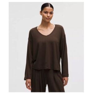 Lululemon BeCalm V-neck Bell Sleeve Shirt - Walnut Crunch